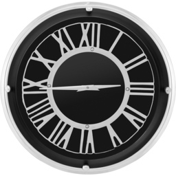 Costway Silver Frame Small Round Silent Wall Clock 35cm - Size: 41 x 40 x 19cm - Wilko