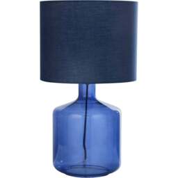 Lighting Collection Adjo Blue Fabric Table Lamp - Size: 44 x 25 x 25cm - Wilko