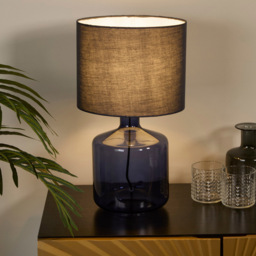 Lighting Collection Adjo Blue Fabric Table Lamp - Size: 44 x 25 x 25cm - Wilko - thumbnail 3