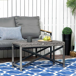 Outsunny Wicker Coffee Table Grey - Size: 43 x 12 x 84cm - Wilko - thumbnail 4