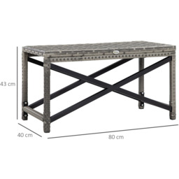 Outsunny Wicker Coffee Table Grey - Size: 43 x 12 x 84cm - Wilko - thumbnail 6