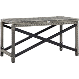 Outsunny Wicker Coffee Table Grey - Size: 43 x 12 x 84cm - Wilko - thumbnail 3