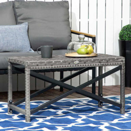Outsunny Wicker Coffee Table Grey - Size: 43 x 12 x 84cm - Wilko - thumbnail 1