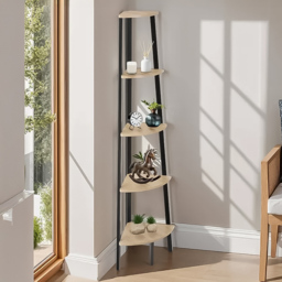 tectake Portland 4 Shelf Oak Sonoma Shelving Unit - Brown - Wilko - thumbnail 1