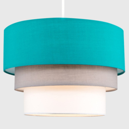 ValueLights Aztec 3-Tier Teal Fabric Ceiling Light Shade - Size: 30 x 20 x 30cm - Blue - Wilko - thumbnail 5