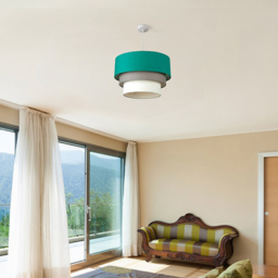 ValueLights Aztec 3-Tier Teal Fabric Ceiling Light Shade - Size: 30 x 20 x 30cm - Blue - Wilko - thumbnail 3