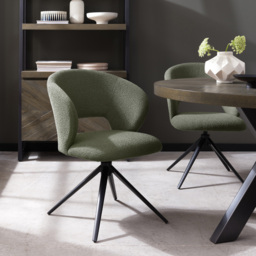 Bentley Designs Stella Green Boucle Fabric Swivel Chair - Size: 83 x 57 x 61cm - Wilko - thumbnail 6