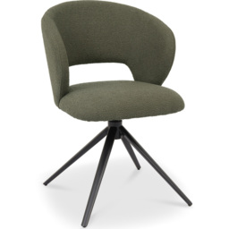 Bentley Designs Stella Green Boucle Fabric Swivel Chair - Size: 83 x 57 x 61cm - Wilko - thumbnail 3