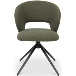 Bentley Designs Stella Green Boucle Fabric Swivel Chair - Size: 83 x 57 x 61cm - Wilko - thumbnail 4
