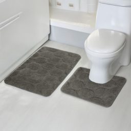 Velosso Cobla Charcoal Bath Mat Set - Size: 50 x 80 x 1cm - Grey - Wilko - thumbnail 3
