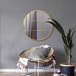The Circulus Gold Window Wall Mirror 80 x 80cm - MirrorOutlet - Wilko - thumbnail 3