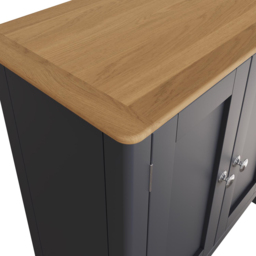 FWStyle Taberno 2 Door Graphite Blue and Oak Compact Sideboard - Size: 67 x 65 x 33cm - Wilko - thumbnail 6
