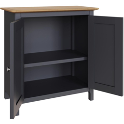 FWStyle Taberno 2 Door Graphite Blue and Oak Compact Sideboard - Size: 67 x 65 x 33cm - Wilko - thumbnail 5