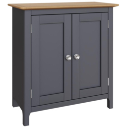 FWStyle Taberno 2 Door Graphite Blue and Oak Compact Sideboard - Size: 67 x 65 x 33cm - Wilko - thumbnail 3
