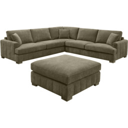 Arden Corner Sofa with Footstool Green - Wilko - thumbnail 2