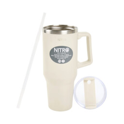Nitro Neutrals Stainless Steel Vacuum Tumbler - Wilko - thumbnail 6