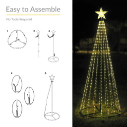 The Christmas Workshop 573 LED Warm White Outdoor Cone Tree 6ft - Wilko - thumbnail 7