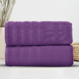 Velosso Hampi Cotton Purple Bath Sheet Set of 2 - Wilko - thumbnail 3