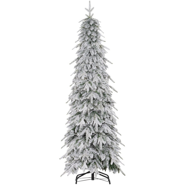 Everglow Snow Flocked Pencil Artificial Christmas Tree 6ft - Green - Wilko - image 1
