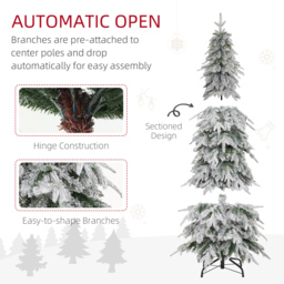 Everglow Snow Flocked Pencil Artificial Christmas Tree 6ft - Green - Wilko - thumbnail 7