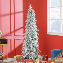 Everglow Snow Flocked Pencil Artificial Christmas Tree 6ft - Green - Wilko - thumbnail 3