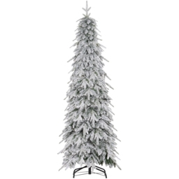 Everglow Snow Flocked Pencil Artificial Christmas Tree 6ft - Green - Wilko - thumbnail 1