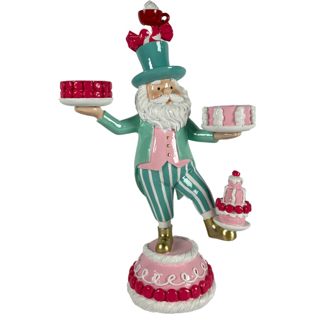 Scrumptious Santa Tealight Holder Green and Pink - Jingle Bell Boogie - Wilko - image 1