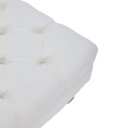 Living and Home Teddy Fleece Upholstered Footstool - Size: 30 x 90 x 60cm - White - Wilko - thumbnail 6