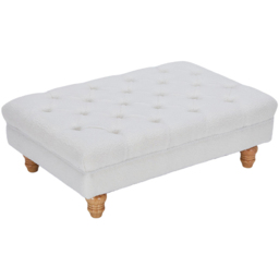 Living and Home Teddy Fleece Upholstered Footstool - Size: 30 x 90 x 60cm - White - Wilko - thumbnail 3