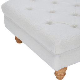 Living and Home Teddy Fleece Upholstered Footstool - Size: 30 x 90 x 60cm - White - Wilko - thumbnail 4