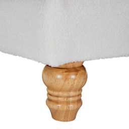 Living and Home Teddy Fleece Upholstered Footstool - Size: 30 x 90 x 60cm - White - Wilko - thumbnail 5