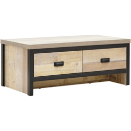 GFW Boston 2 Drawer Oak Coffee Table - Size: 35 x 87 x 48cm - Brown - Wilko - thumbnail 5