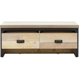GFW Boston 2 Drawer Oak Coffee Table - Size: 35 x 87 x 48cm - Brown - Wilko - thumbnail 6