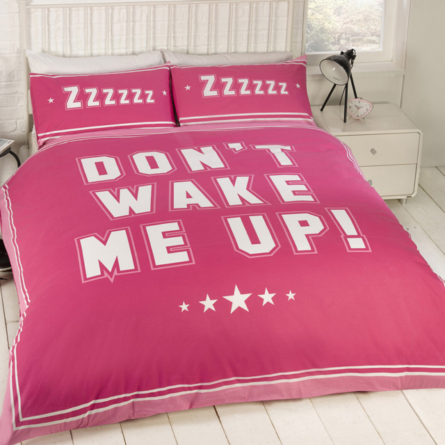 Rapport Home Don't Wake Me Up King Size Pink Duvet Cover Set - Wilko - image 1