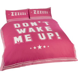 Rapport Home Don't Wake Me Up King Size Pink Duvet Cover Set - Wilko - thumbnail 3