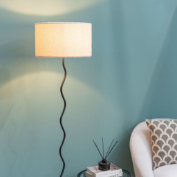 ValueLights Wiggle Black and Cream Boucle Shade Metal LED Floor Lamp - Wilko - thumbnail 5