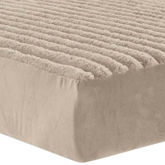 Velosso Double Beige Jumbo Cord Fitted Bed Sheet - Wilko - image 1