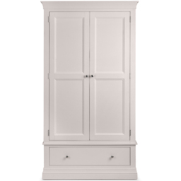 Julian Bowen Clermont 2 Door Single Drawer Light Grey Wardrobe - Size: 2 Door, Single Drawer - Wilko - thumbnail 4