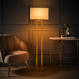 ValueLights Gloria Lamp Shade Gold Double Stem Metal LED Floor Lamp - Size: 150.5 x 43 x 25cm - Wilko - thumbnail 7