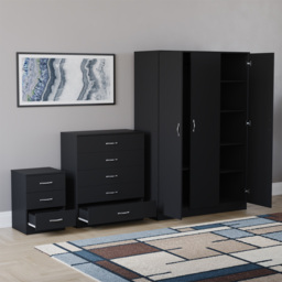 Vida Designs Riano Black 3 Piece Bedroom Furniture Set - Wilko - thumbnail 5