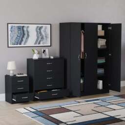 Vida Designs Riano Black 3 Piece Bedroom Furniture Set - Wilko - thumbnail 6