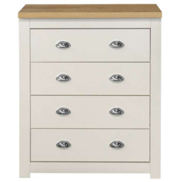 Highgate 4 Drawer Cream and Oak Chest of Drawers - White - Birlea - Wilko - thumbnail 3