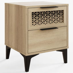 GFW Ezra 2 Drawer Oak Bedside Table - thumbnail 3
