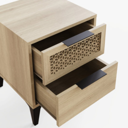 GFW Ezra 2 Drawer Oak Bedside Table - thumbnail 7