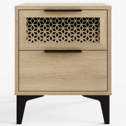 GFW Ezra 2 Drawer Oak Bedside Table - thumbnail 4