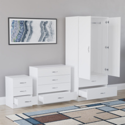 Vida Designs Riano White 3 Piece Bedroom Furniture Set - Wilko - thumbnail 5