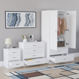 Vida Designs Riano White 3 Piece Bedroom Furniture Set - Wilko - thumbnail 6