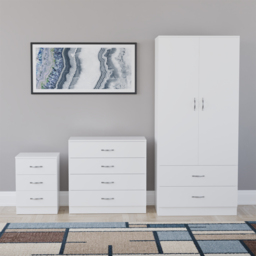 Vida Designs Riano White 3 Piece Bedroom Furniture Set - Wilko - thumbnail 3