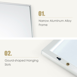 Costway Silver Full Length Wall Hanging Mirror with Adjustable Hook - Size: 120 x 37cm - Wilko - thumbnail 6