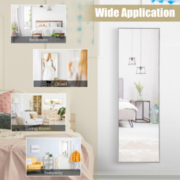 Costway Silver Full Length Wall Hanging Mirror with Adjustable Hook - Size: 120 x 37cm - Wilko - thumbnail 5